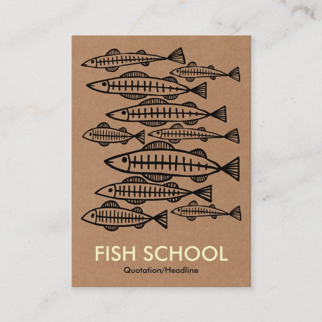 Tarjeta De Visita Escuela de pescado - Caja de cartón (Anverso)