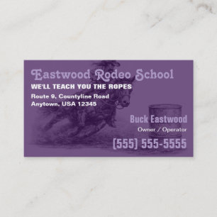 Tarjeta De Visita Escuela de Rodeo   Instructor de Carreras de Barri