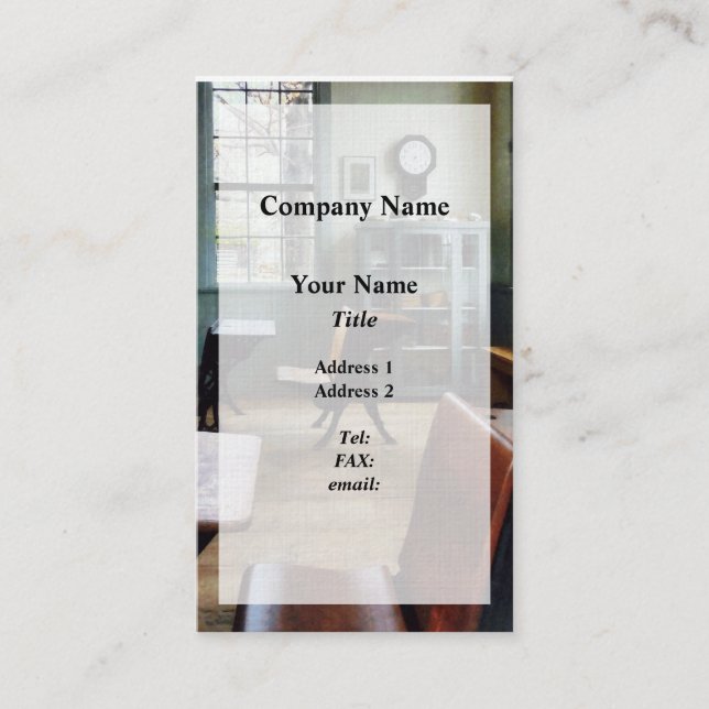 Tarjeta De Visita Escuela de una habitación (Anverso)