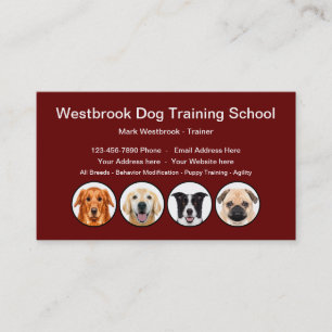 Tarjeta De Visita Escuela Profesional de Perro