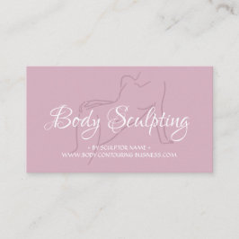 Tarjeta De Visita Esculpir cuerpo contorsionando colorido rosa mujer