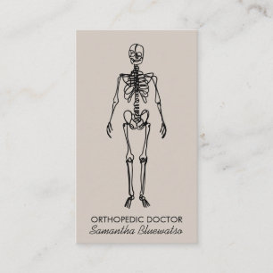 Tarjeta De Visita Escultor de médico ortopédico de esqueleto beige s