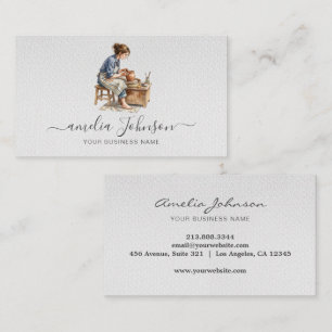 Tarjeta De Visita Escultor Hecho a Mano Elegante y Artista Cerámico 