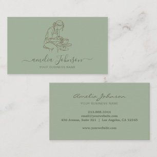 Tarjeta De Visita Escultor Hecho a Mano Elegante y Artista Cerámico 
