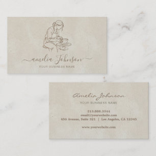 Tarjeta De Visita Escultor Hecho a Mano Elegante y Artista Cerámico