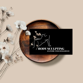 Tarjeta De Visita Escultura de cuerpo negro contorneando esteticista