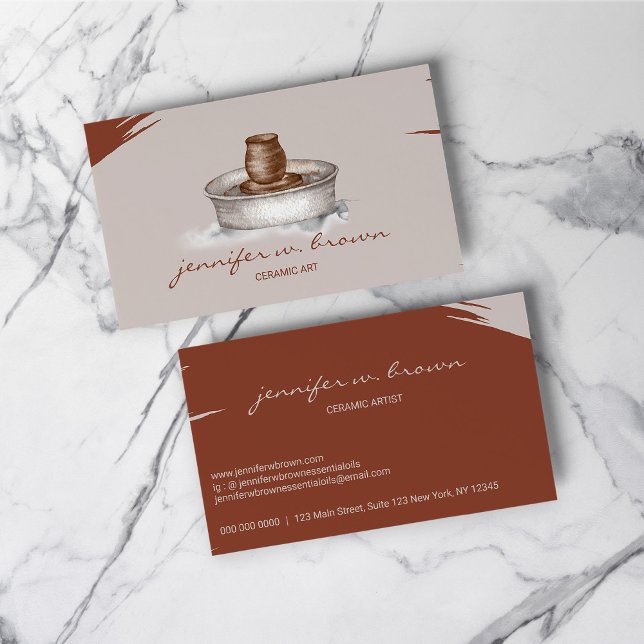 Tarjeta De Visita Escultura de la herramienta artesanal de cerámica  (Terracotta Pottery Ceramic Artist Tool Sculpturing Business Card)