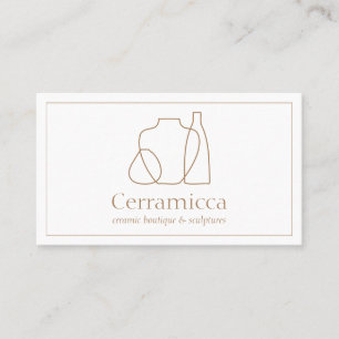 Tarjeta De Visita Escultura de porcelana hecha a mano de color marró
