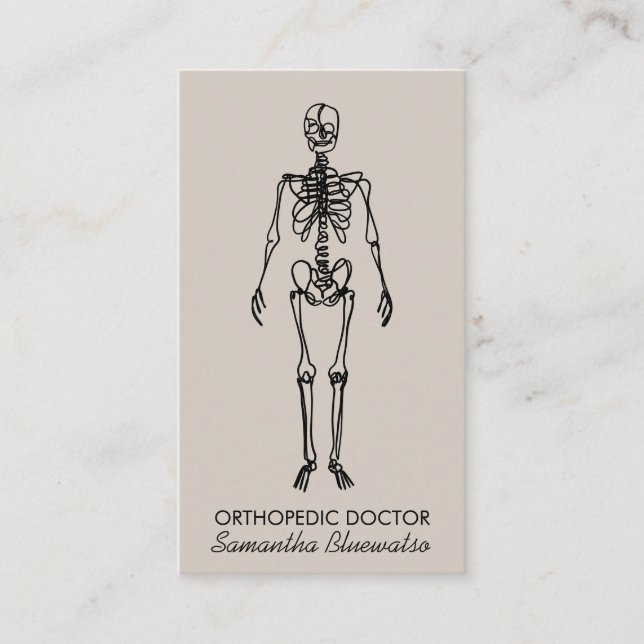 Tarjeta De Visita Escultura médico ortopédica suave beige Skeleton (Anverso)