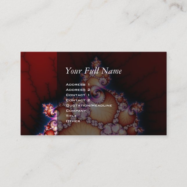 Tarjeta De Visita Ese Es El Punto - El Arte Fractal (Anverso)