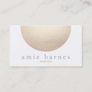 Tarjeta De Visita Esfera dorada elegante Minimalista blanco