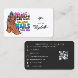 Tarjeta De Visita Eslogan de uñas perfectas Salón de uñas