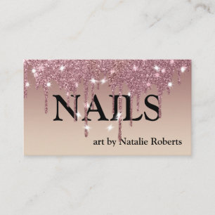 Tarjeta De Visita Esmalte de uñas brillante de oro rosa de lujo