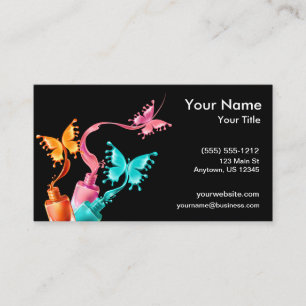 Tarjeta De Visita Esmalte de uñas de la mariposa
