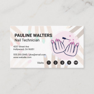 Tarjeta De Visita Esmalte de uñas   Dibujo de manos manicuras
