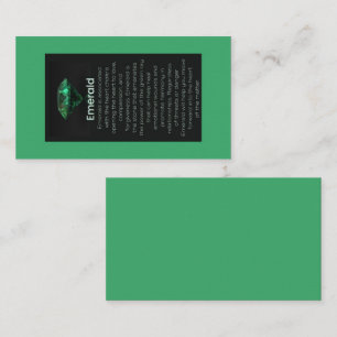 Tarjeta De Visita Esmeralda Crystal Significando Joyería Mostrar Gem