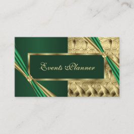 Tarjeta De Visita Esmeralda De Lujo Moderno Y Geométrica De Oro