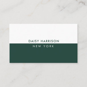 Tarjeta De Visita Esmeralda de lujo simple y minimalista y blanco