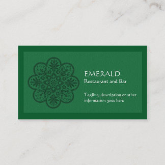 Tarjeta de visita esmeralda del ornamento