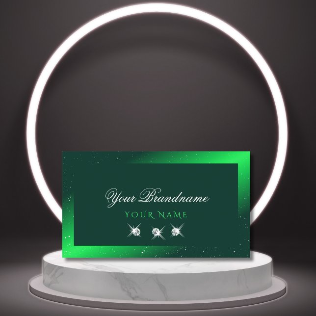 Tarjeta De Visita Esmeralda verde esmeralda brillantes diamantes ele (Subido por el creador)
