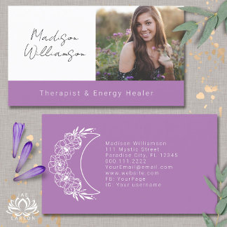 Tarjeta De Visita Esotéic Psychic Energy Crescent Moon Photo