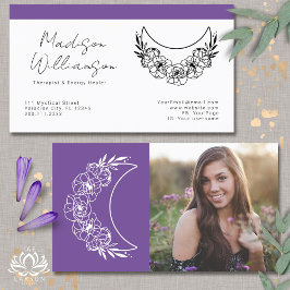 Tarjeta De Visita Esotéic Psychic Energy Crescent Moon Photo