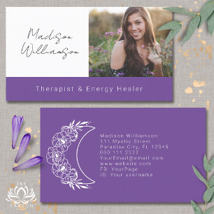 Tarjeta De Visita Esotéic Psychic Energy Crescent Moon Photo