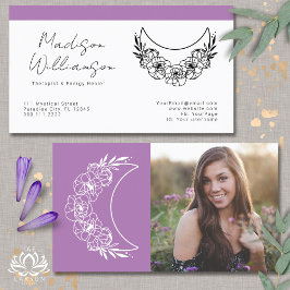 Tarjeta De Visita Esotéic Psychic Energy Crescent Moon Photo