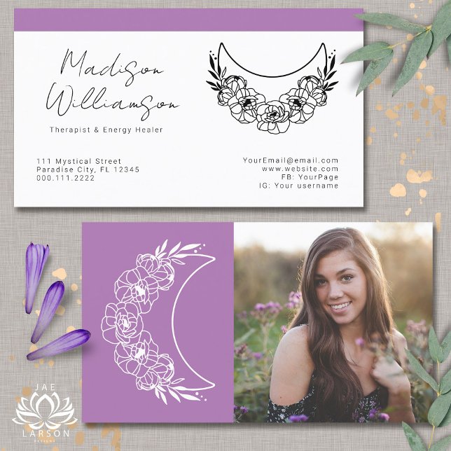 Tarjeta De Visita Esotéic Psychic Energy Crescent Moon Photo (Subido por el creador)