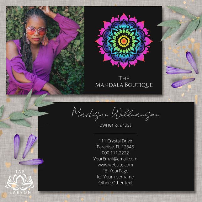 Tarjeta De Visita Esoteric Mandala Fotos de Boho de Metáfisis Holíst (Subido por el creador)