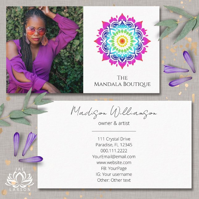 Tarjeta De Visita Esoteric Mandala Fotos de Boho de Metáfisis Holíst (Subido por el creador)