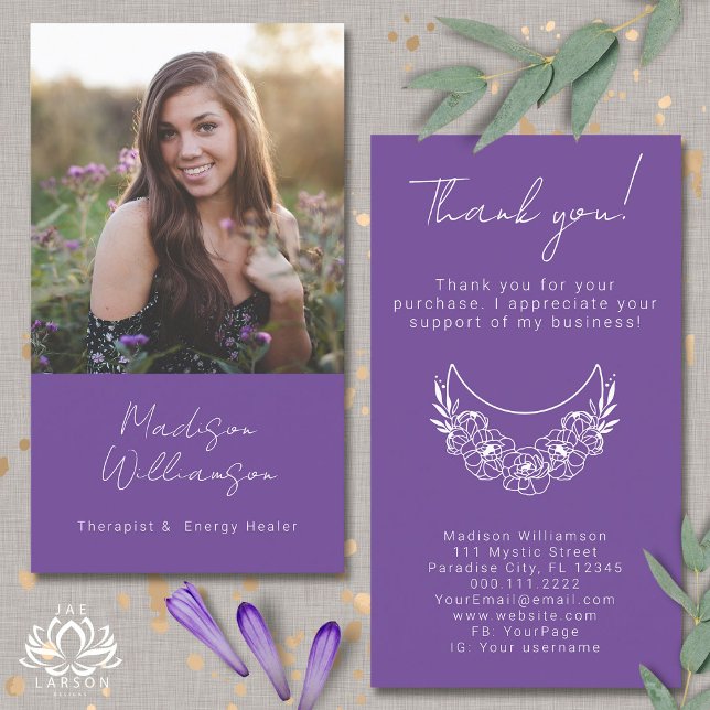 Tarjeta De Visita Esoteric Psychic Moderno Photo Customer Gracias (Subido por el creador)