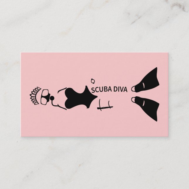 Tarjeta De Visita Espacio blanco Scuba Diva (Anverso)