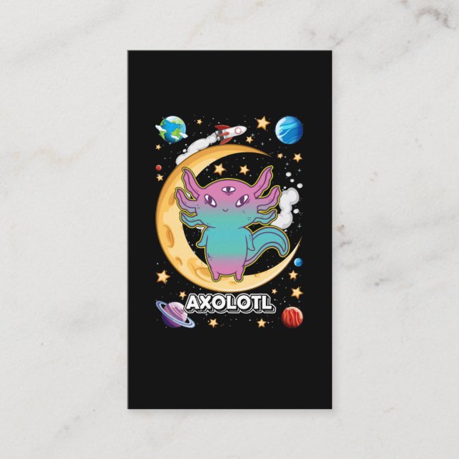 Tarjeta De Visita Espacio de Gótico Alien Axolotl Pastel Crescent (Anverso)