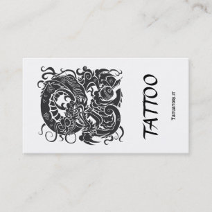 Tarjeta De Visita Espacio en blanco de BW del dragón de Tattooer