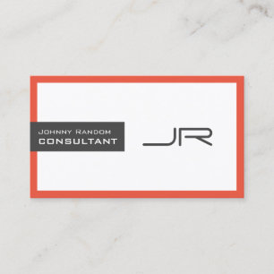 Tarjeta De Visita Espacio enmarcado moderno con el gris rojo blanco