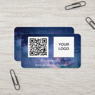 Tarjeta De Visita Espacio Galaxia Medios sociales QR Código Marina A