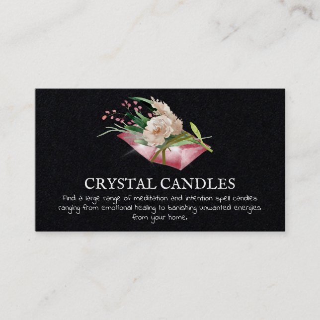 Tarjeta De Visita Espada de Intención de Velas de Cristal (Anverso)