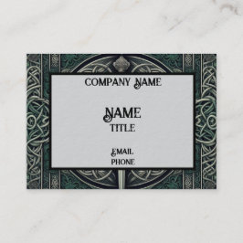 Tarjeta De Visita Espada verde celta y plateada