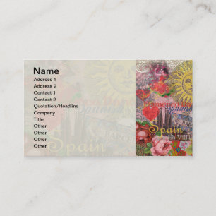 Tarjeta De Visita España Sunshine español Travel Art