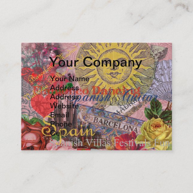 Tarjeta De Visita España Sunshine español Travel Art (Anverso)