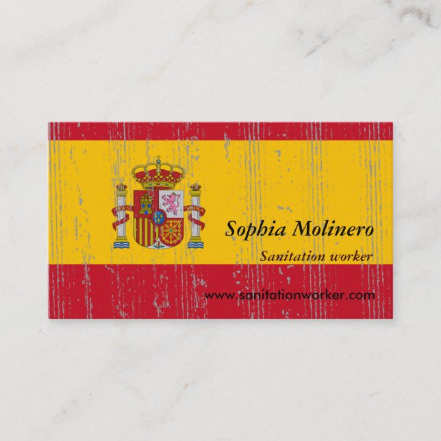 Tarjeta de visita española de la bandera (Anverso)