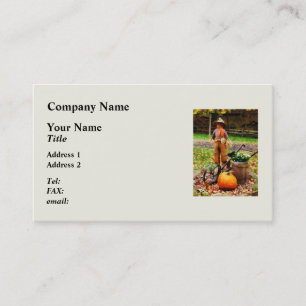 Tarjeta De Visita Espantapájaros y calabaza