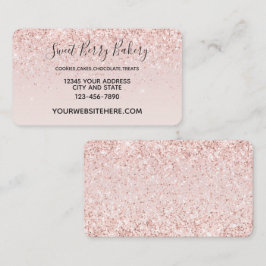 Tarjeta De Visita Esparkle Purpurina Glitzy Rosa de Rubor