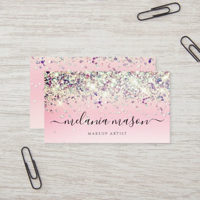 Tarjeta De Visita Esparkles Holográfico Purpurina morado artista de  (Anverso/Reverso In Situ)