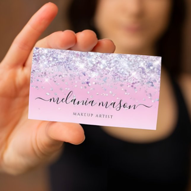 Tarjeta De Visita Esparkles Holográfico Purpurina morado artista de  (Subido por el creador)