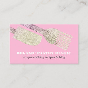 Tarjeta De Visita Espátula de pastelería rosa Cafetería Cocina de pa