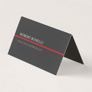 Tarjeta De Visita Especial Único Gris Rojo Elegante Moderno