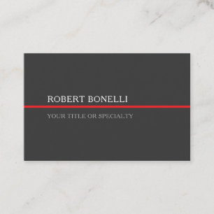 Tarjeta De Visita Especial Único Gris Rojo Elegante Moderno