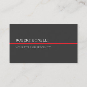 Tarjeta De Visita Especial Único Gris Rojo Elegante Moderno